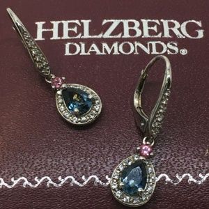 Sterling Silver Tear Drop Topaz Gemstone Earrings